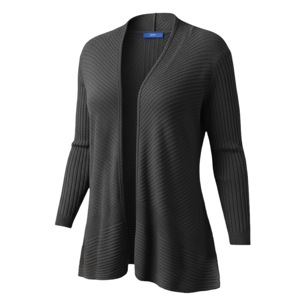 Apt. 9 Womens Black Open Front Ribbed Knit Cardigan Sweater Size M